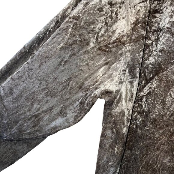 Carole Little Vintage Womens Shirt Size Large Green Crushed Velvet Button Down - Picture 5 of 7